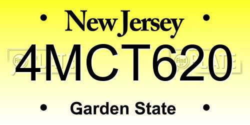 4MCT620 New Jersey License Plate