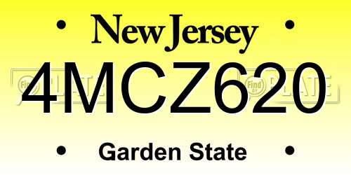 4MCZ620 New Jersey License Plate