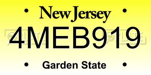 4MEB919 New Jersey License Plate