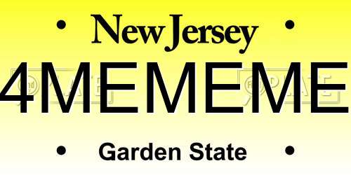 4MEMEME New Jersey License Plate