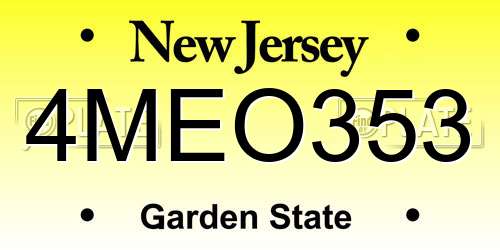 4MEO353 New Jersey License Plate