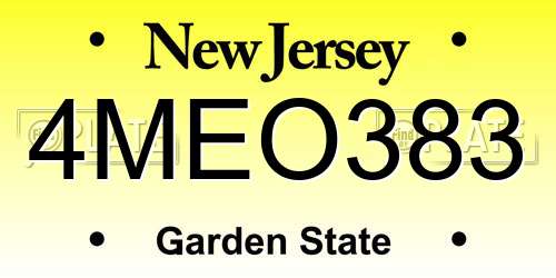 4MEO383 New Jersey License Plate