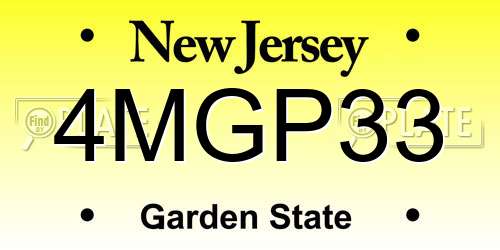 4MGP33 New Jersey License Plate