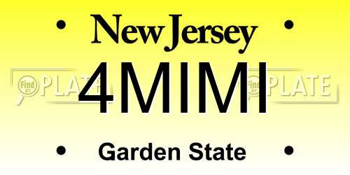 4MIMI New Jersey License Plate
