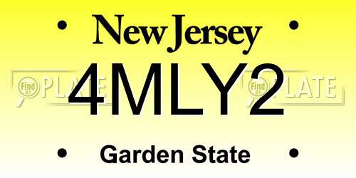 4MLY2 New Jersey License Plate