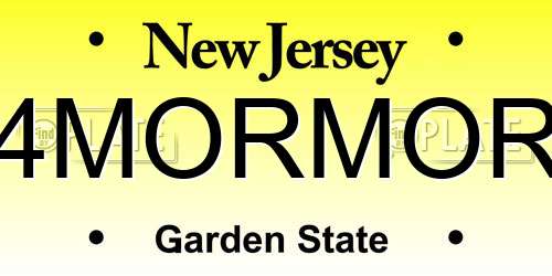 4MORMOR New Jersey License Plate