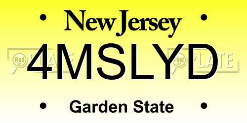 4MSLYD New Jersey License Plate