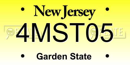 4MST05 New Jersey License Plate