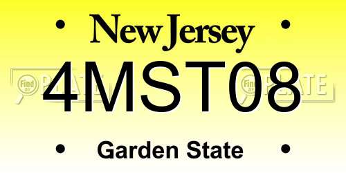 4MST08 New Jersey License Plate