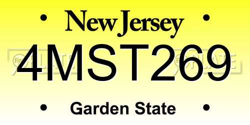 4MST269 New Jersey License Plate