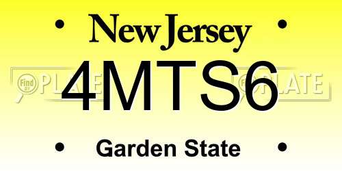 4MTS6 New Jersey License Plate