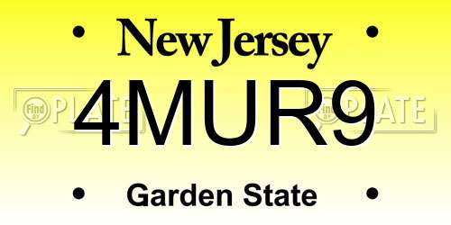 4MUR9 New Jersey License Plate