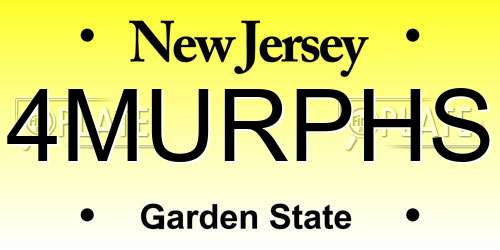 4MURPHS New Jersey License Plate
