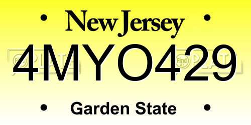 4MYO429 New Jersey License Plate