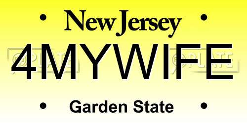 4MYWIFE New Jersey License Plate
