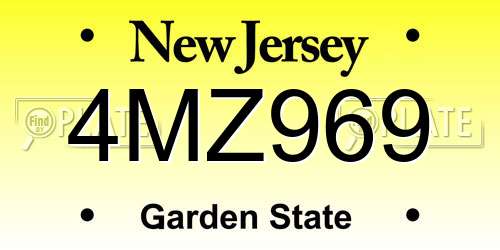 4MZ969 New Jersey License Plate