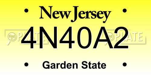 4N40A2 New Jersey License Plate