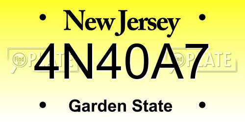 4N40A7 New Jersey License Plate
