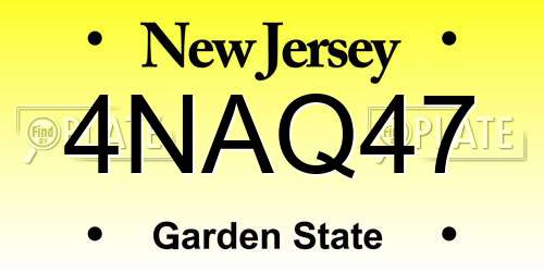 4NAQ47 New Jersey License Plate