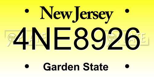 4NE8926 New Jersey License Plate