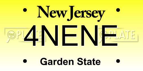 4NENE New Jersey License Plate