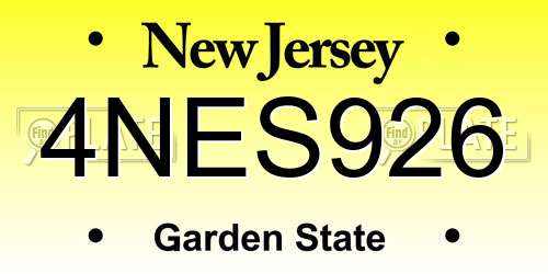 4NES926 New Jersey License Plate