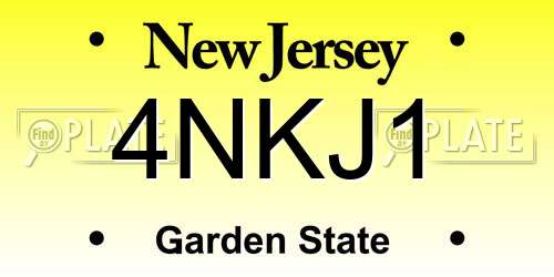 4NKJ1 New Jersey License Plate