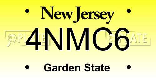 4NMC6 New Jersey License Plate