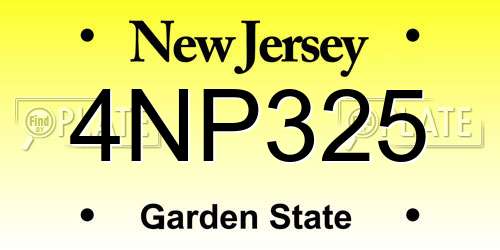 4NP325 New Jersey License Plate