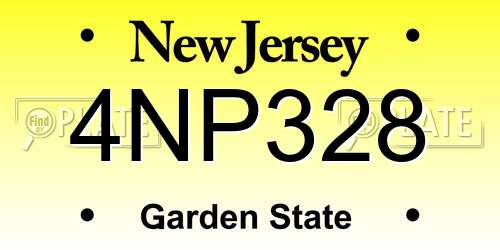 4NP328 New Jersey License Plate