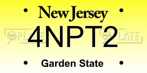 4NPT2 New Jersey License Plate