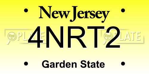 4NRT2 New Jersey License Plate
