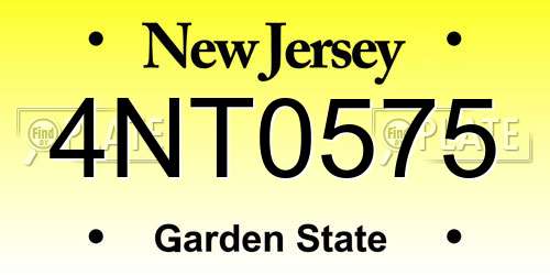 4NT0575 New Jersey License Plate