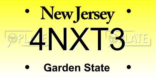 4NXT3 New Jersey License Plate