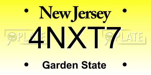 4NXT7 New Jersey License Plate