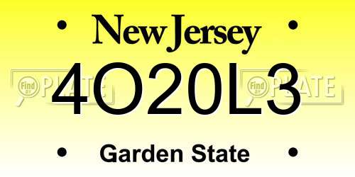 4O20L3 New Jersey License Plate