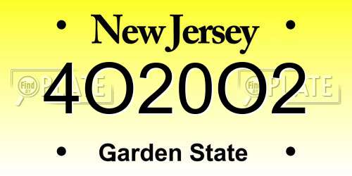 4O20O2 New Jersey License Plate
