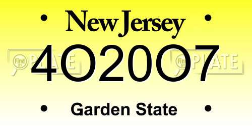 4O20O7 New Jersey License Plate
