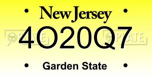 4O20Q7 New Jersey License Plate