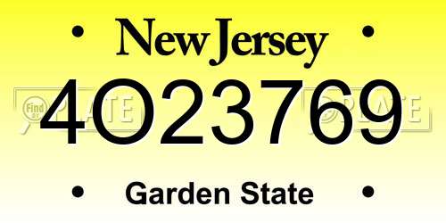 4O23769 New Jersey License Plate