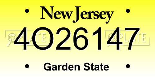 4O26147 New Jersey License Plate