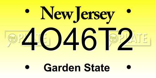 4O46T2 New Jersey License Plate