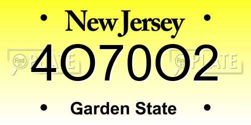 4O70O2 New Jersey License Plate