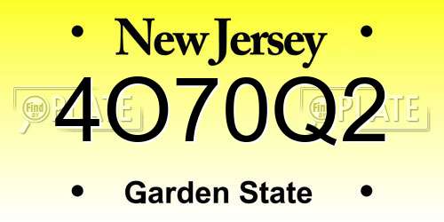 4O70Q2 New Jersey License Plate