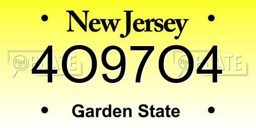 4O97O4 New Jersey License Plate