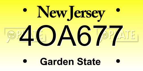 4OA677 New Jersey License Plate