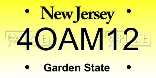 4OAM12 New Jersey License Plate