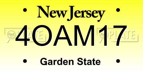 4OAM17 New Jersey License Plate