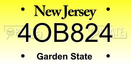 4OB824 New Jersey License Plate