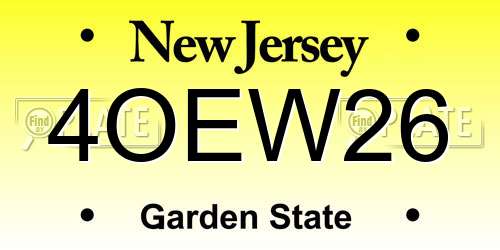 4OEW26 New Jersey License Plate